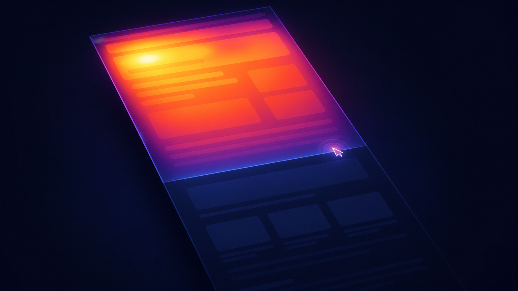 An abstract heat map fading at a precise page drop-off point